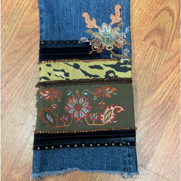 Amazing Vintage Etro Embroidered Boho Paisley Bootcut Flare Jeans - Picture 7 of 14